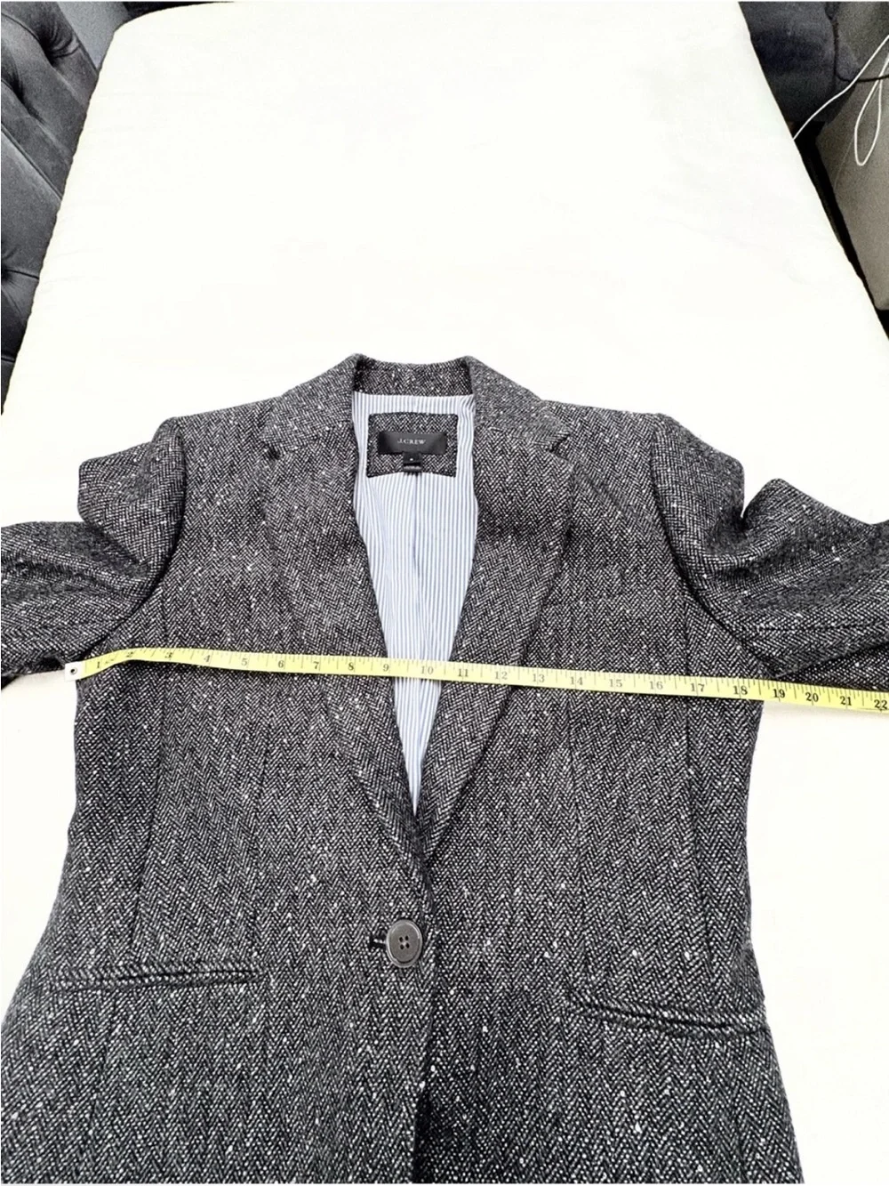 J. Crew Campbell Donegal Sparkle Charcoal Herringbone Career Blazer Size 6
